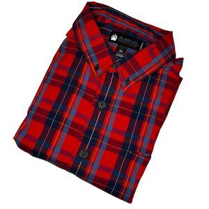 Alaskan Hardgear Duluth Button Up Short Sleeve Shirt Mens XL Red Plaid‎
